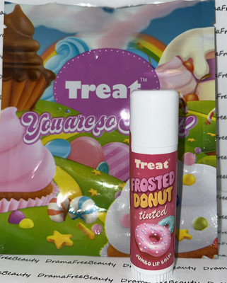 Treat Beauty Jumbo Organic Tinted Lip Balm ~ FROSTED DONUT ~ Rose Gold Sheen New