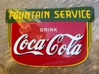 COCA-COLA fountain porcelain sign advertising vintage 24" USA beverage coke