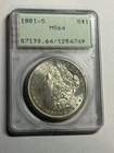1881-S $1 Morgan Silver Dollar PCGS MS64 Rattler Nice Strike