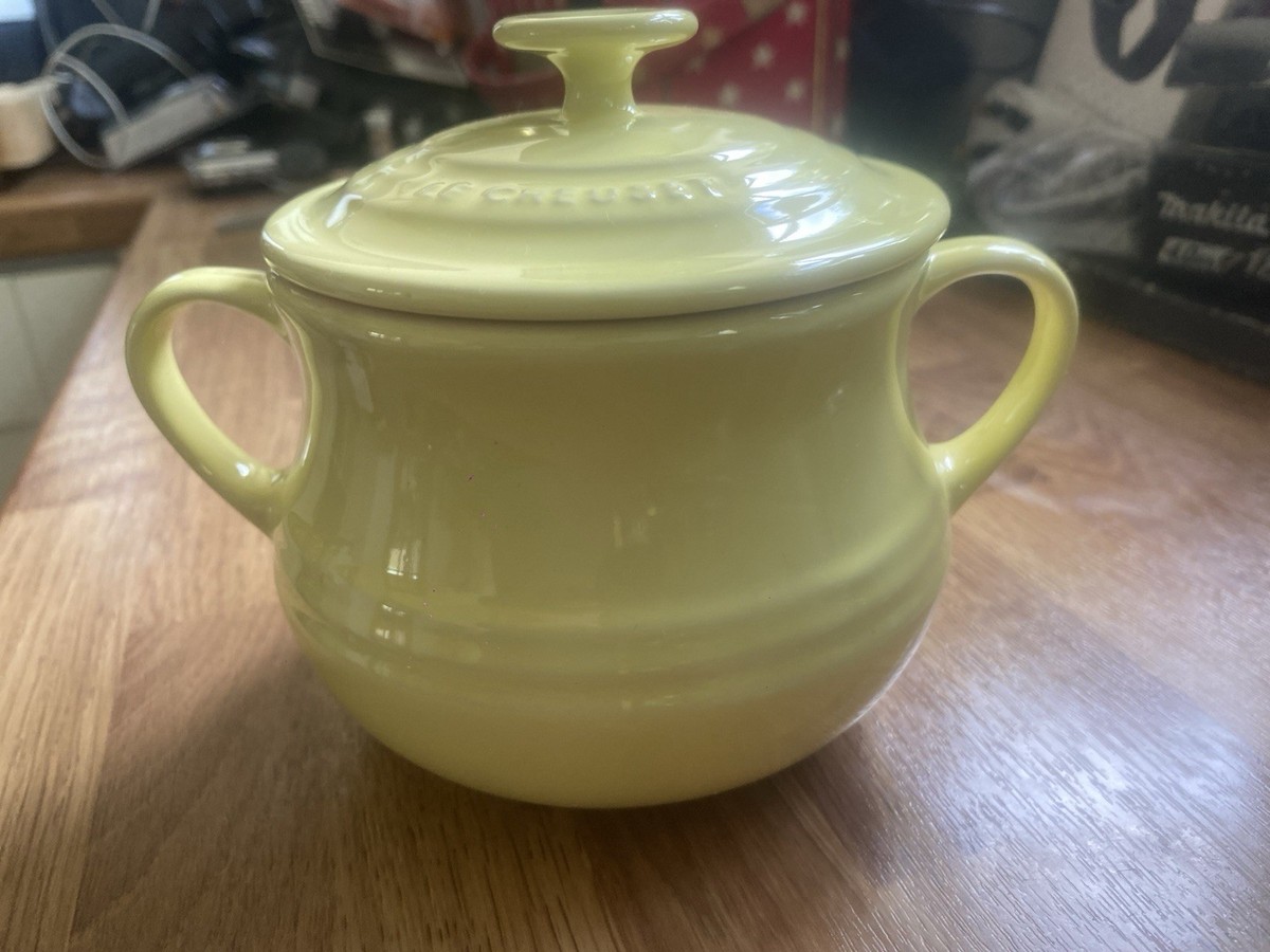 Le Creuset Soleil Yellow Soup Bowl with Lid Single Bean Pot