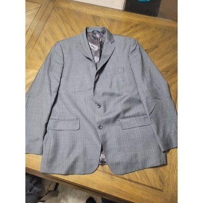 Marc Anthony Mens 46R Gray Pinstripe Wool Blend Suit Jacket Blazer