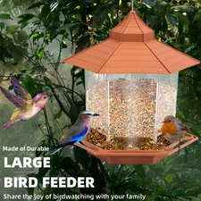 Automatic Bird Feeder Hanging Food Feeding Tool Gazebo Outdoor Birds Feeder Mult