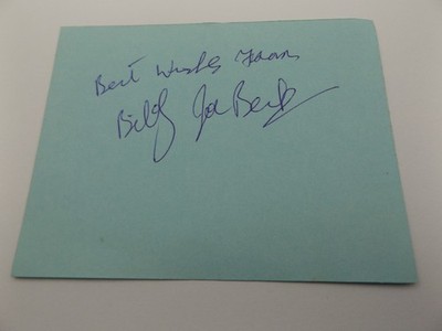 HANDSIGNIERTE 5,5'' x 4'' AUTOGRAMM BUCHSEITE - BILLY JOE BECK - WRESTLING