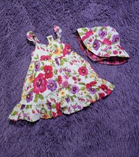 Baby GAP Floral Sun Dress And Floppy Sun Hat Nwt Size 6-12 Months
