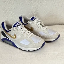 Nike Air Max 180 2024 Sneakers Summit White Concord Gold Swoosh Size 7.5