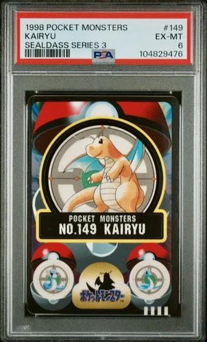 Pokemon Japanese Pocket Monsters Dragonite Kairyu No. 149 PSA 6 Sealdass Vintage