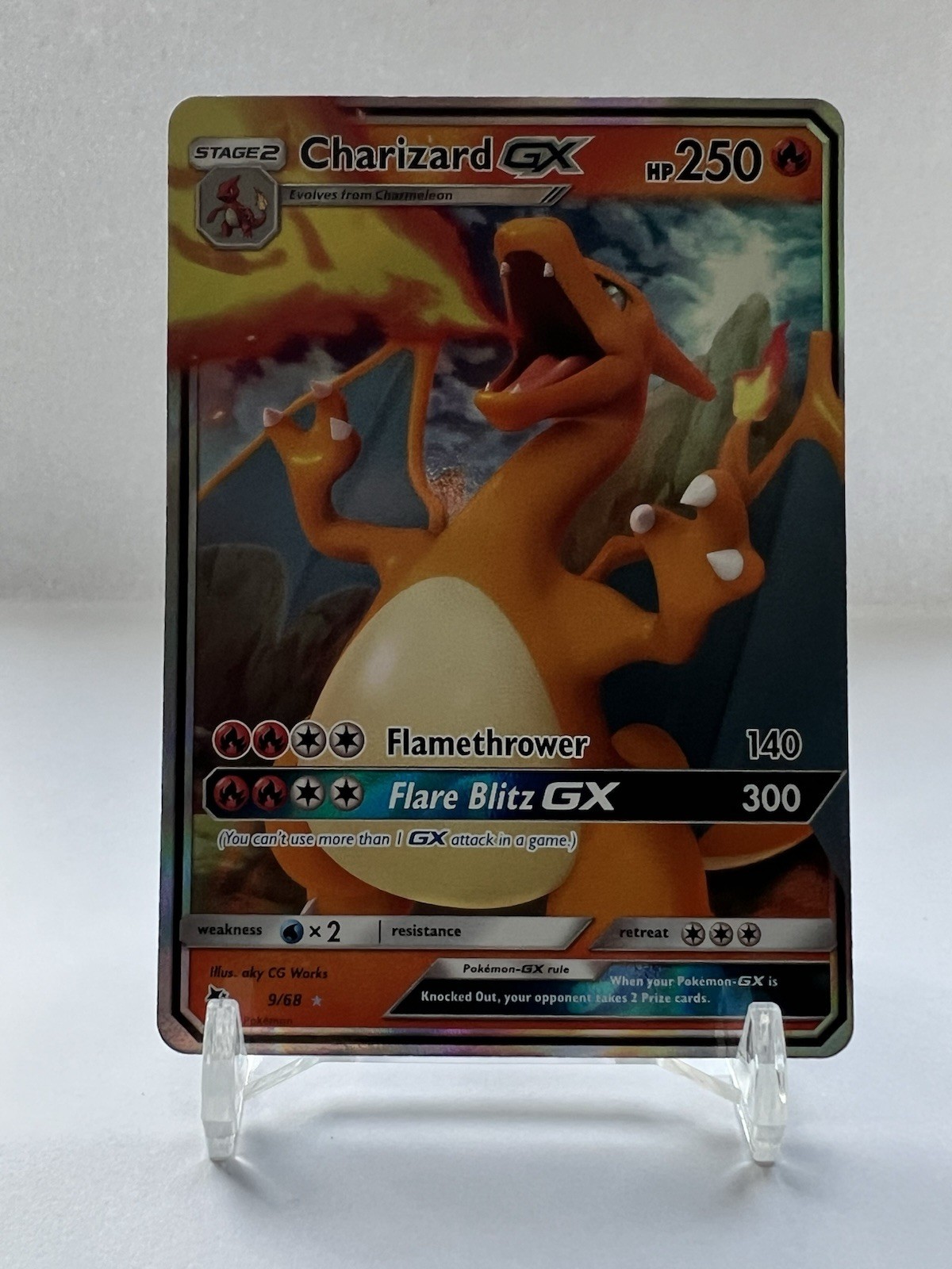 Pokemon TCG Charizard GX Hidden Fates Holo Ultra Rare Card 9/68
