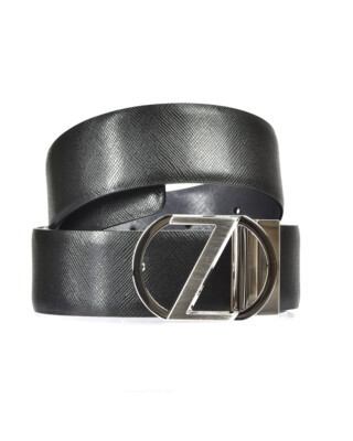 Zegna Belt DOUBLE FACE Leather ITALY Man Black BSAFM2965A Zegna Belt DOUBLE FACE Leather ITALY Man Black BSAFM2965A