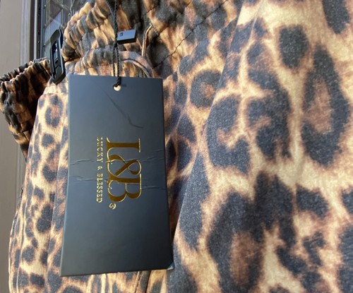 Pantalones informales L&B Lucky and Blessed con estampado de leopardo 3XL NUEVOS CON ETIQUETAS. - Imagen 7 de 10