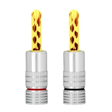 5Pair Speaker BFA banana plug Jack Adapter Audio connector Terminal Z screw Gold