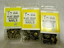 3 Box of 30 9 Antique Upholstery Nails Brass Toned Holland MFG Co No. 303-6498