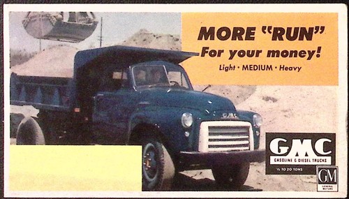 1940s GMC Gasoline & Diesel Trucks More Run for Your Money Ink Blotter 3.5 x 6"