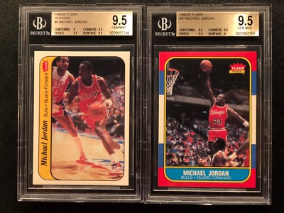 激レア 1986 FLEER MICHAEL JORDAN RC #8 貴重 Michael Jordan 1986 Fleer Rookie Card RC #57 PSA NM-MT 8