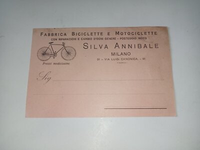 postcard FACTORY BICYCLES AND MOTORCYCLES Silva Annibale Milano