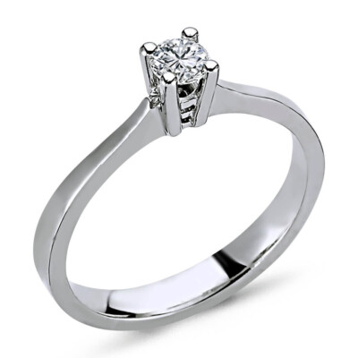 0,21 Carat Diamant Antragsring 14 Karat Weißgold