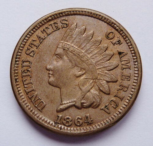 1864 U.S. INDIAN HEAD PENNY ~ COPPER - NICKEL ~ EXTRA FINE CONDITION - Photo 1 sur 2