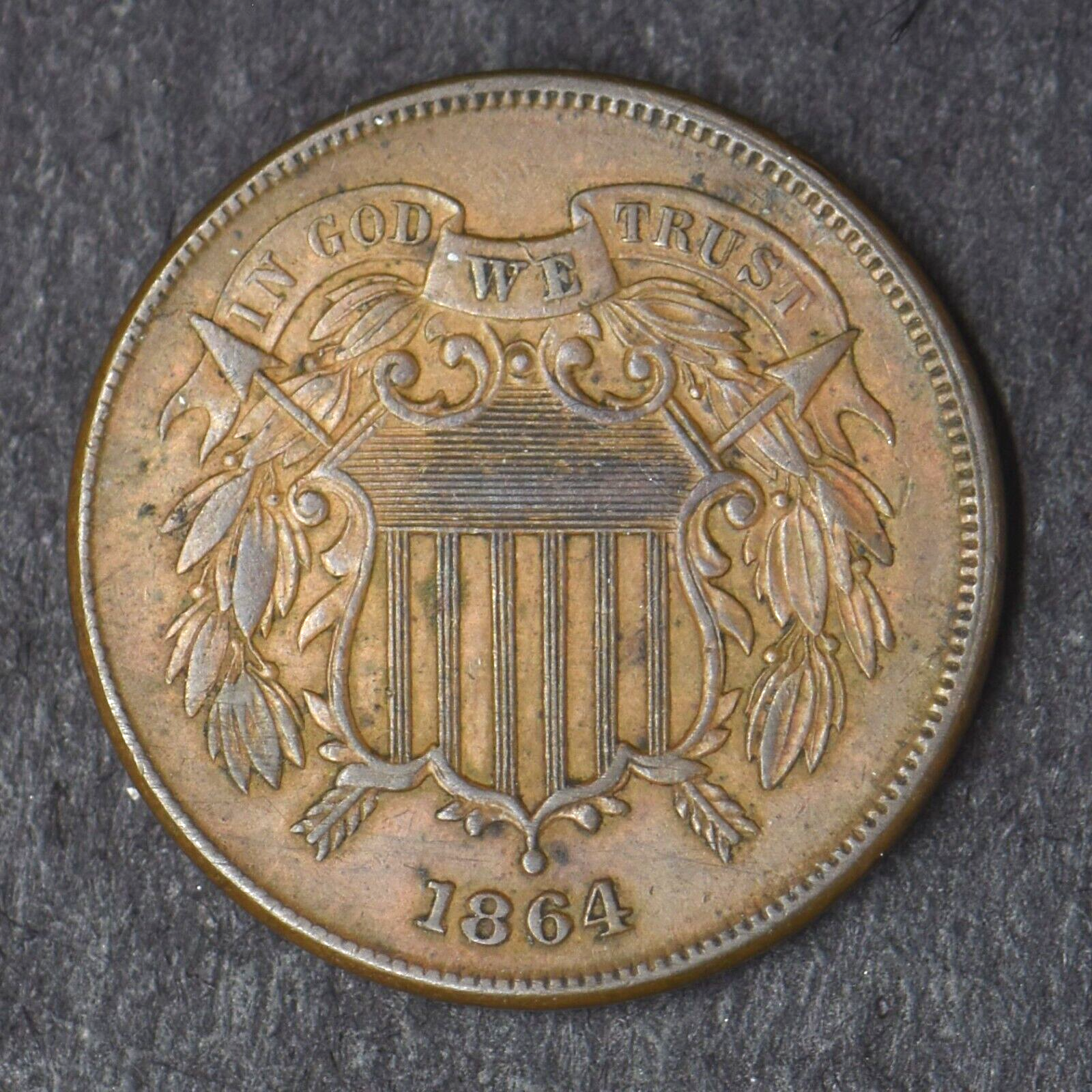 1864 Large Motto 2C Two Cent Piece - COINGIANTS - | eBay