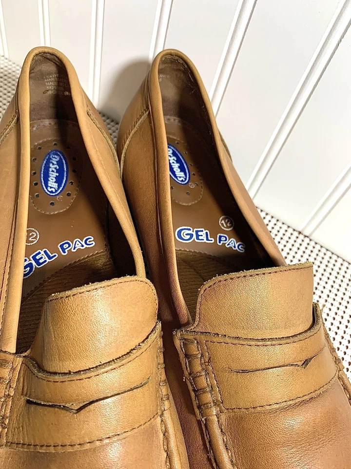 Mocasines Dr. Scholl’s Gel Pac Hombre Talla 12 Cuero Estrecho Cómodos Puntera Cuadrada Foto 3 de 4