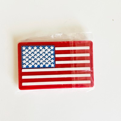 PVC Badge Single Sided American Flag Printed DIY Apparel Hook And Loop Fastener