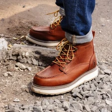 ROCKROOSTER  Medium Work Boots for Men, 6" Soft Toe Arch Support Safety Boots EH