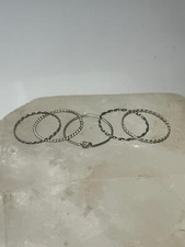 5 Slender ring stacker band size 7 sterling silver women girls rings bands
