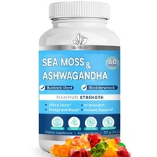 Sea Moss Ashwagandha Gummies by BioVitalica Organic Irish Seamoss & Ashwa Root