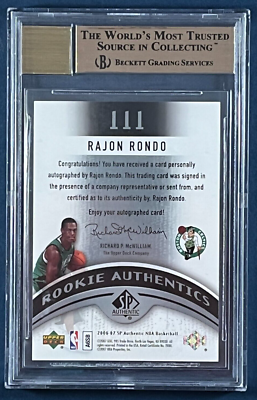 2006-07 SP Authentic - Rookie Authentics Rajon Rondo #111 /999 (AU 