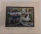 Nautical Folk Art Print ~Tom Menard~ Connecticut Coastal Town~New England Litho