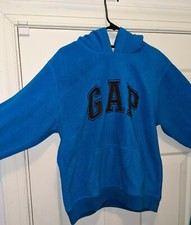 GAP Blue Hoodie With Black Letters Size XXL Kids 21 Wide by 25 Long