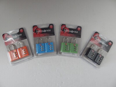 Samsonite Travel Sentry 2 Pack 3 Dial Combination Locks Multi-Color New