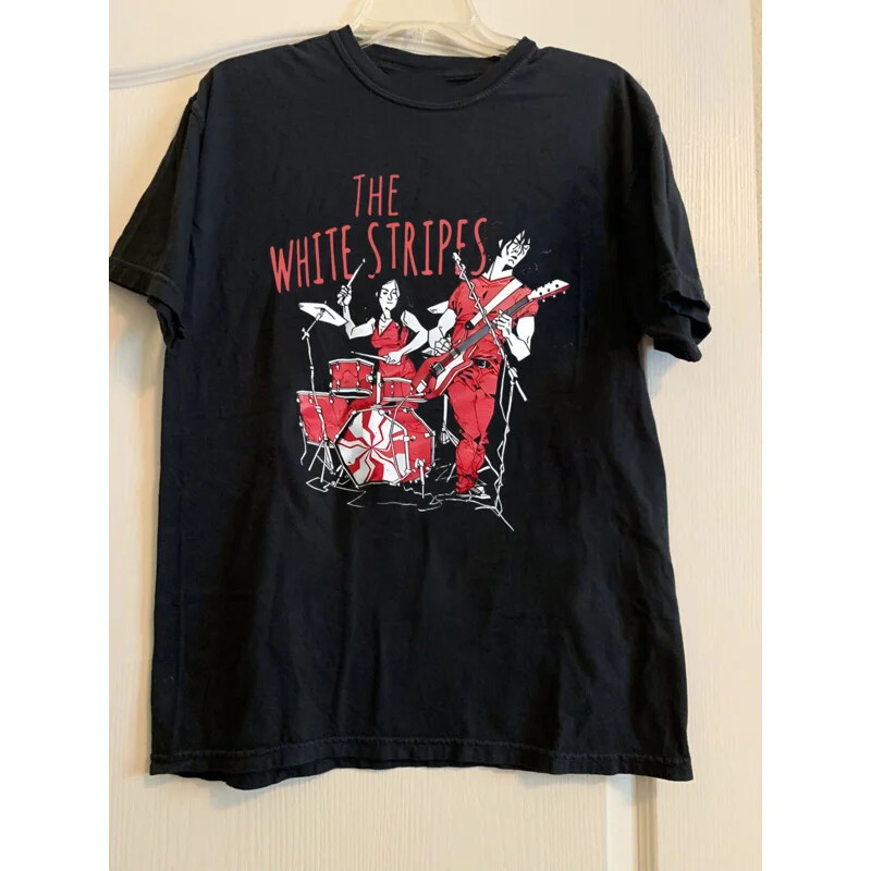 Rare The White Stripes Band Gift For Fan Short Sleeve Black T-shirt
