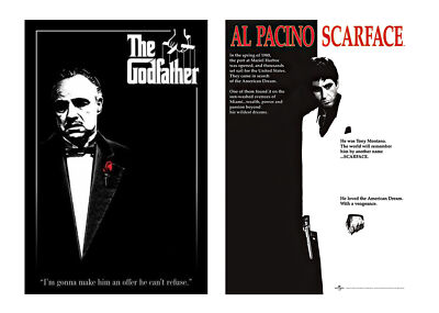The Godfather & Scarface - Movie Poster Set (Regular Styles) (Size: 24'' x 36'')
