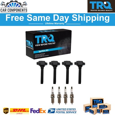 TRQ New Ignition Coils & Spark Plugs Kit Fits For 2018-2019 Mitsubishi Outlander