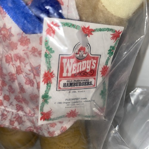Vintage Furskins Bear 7" Wendy's Promo 1986 Furskins Plush Bear - Picture 2 of 5