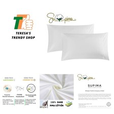 Premier 600 Thread Count King Pillowcase Set in White - Hypoallergenic Durable