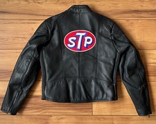 VINTAGE BIKER MOTORRAD STP ECHT LEDER JACKE GR.M-L SCHWARZ DAMEN