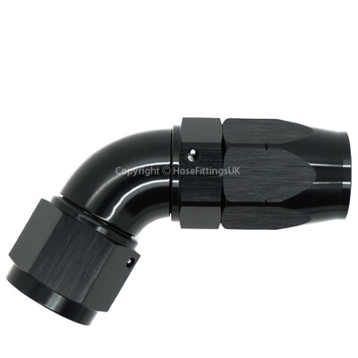 AN-12 12AN SCHWARZ 60 GRAD schwenkbar FULL FLOW CUTTER Heizöl Geflecht Schlauchverschraubung