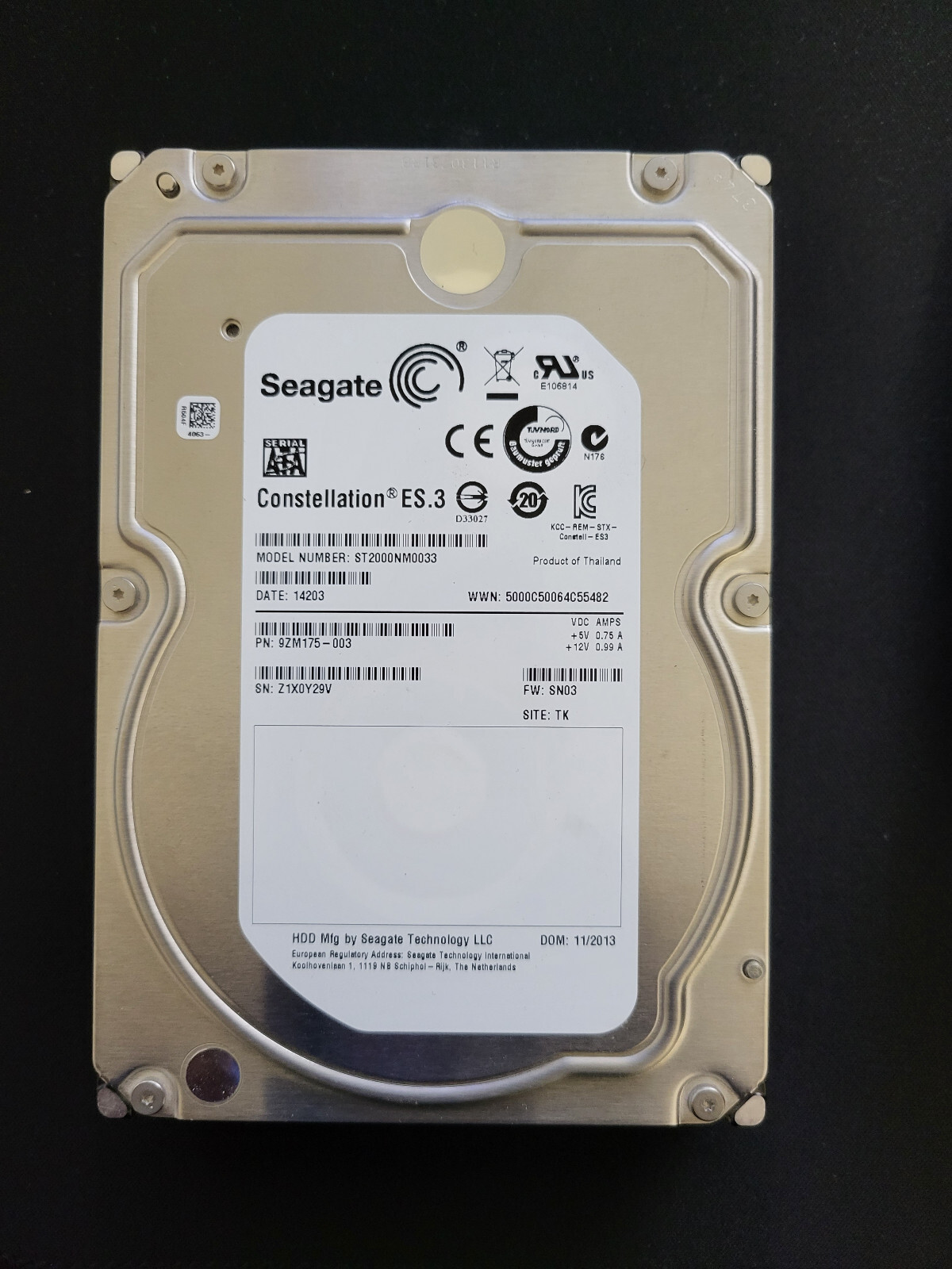 2TB Seagate Constellation ES.3 HDD 3.5" SATA 6Gb/s 7.2K RPM ...