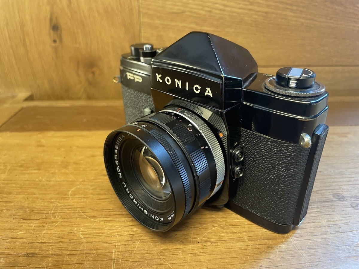 ✧OH済✧KONICA FP/HEXANON 52mm F1.8付 Rare Black : Near Mint* Konica FP Film Camera Hexanon 52mm F/1.8