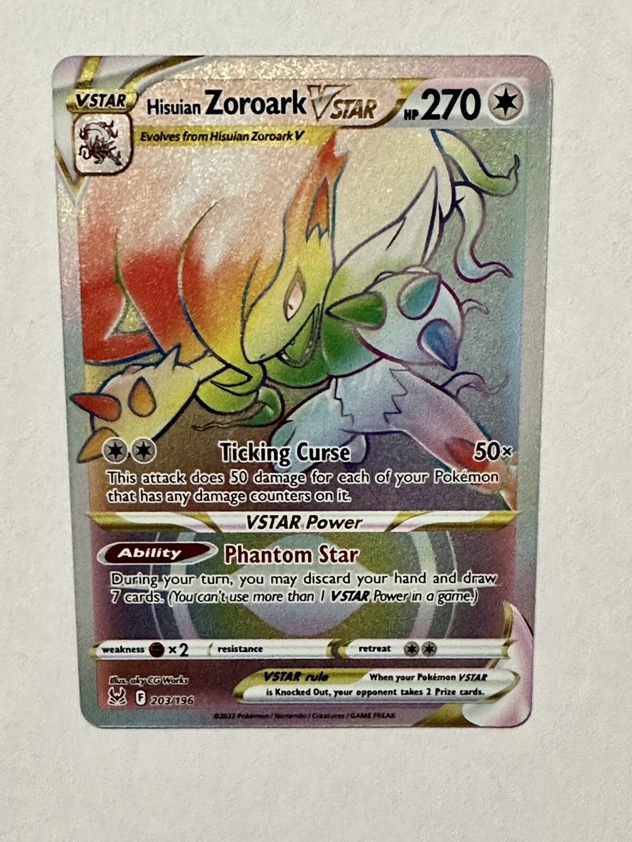 Pokémon TCG - Hisuian Zoroark VSTAR 203/196 Rainbow Secret