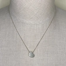 TIFFANY AND CO PALOMA PICASSO STERLING SILVER AND DIAMOND MODERN HEART NECKLACE