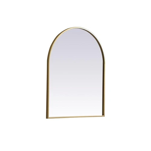 Elegant Decor Ayra 24x30" Arch Modern MDF Wood/Iron Mirror in Brass - Picture 3 of 9