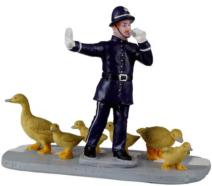 Lemax Decoration Safe Crossings,Christmas Cake Decorating Policeman Ducks Figure