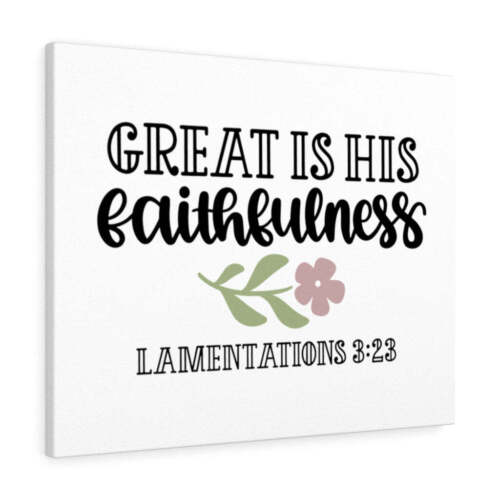 Faithfulness Lamentations 3:23 Bible Verse Canvas Christian Wal