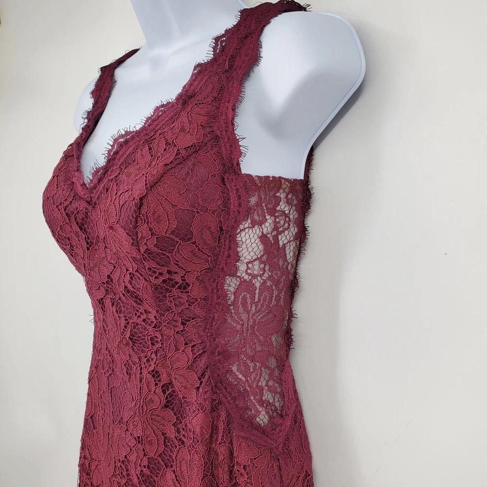 Nuevo con etiquetas Vestido Bebe All Over Encaje Sirena Vino Maxi Largo Formal Noche Cóctel 0 Foto 2 de 4