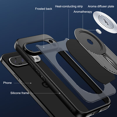For Google Pixel 9 Pro XL Luxury Magnetic Silicone Frame KickStand Cover Case