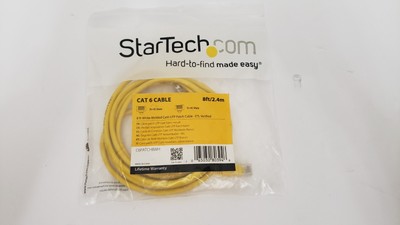 StarTech 8ft Yellow Molded Cat6 UTP Patch Cable ETL Verified