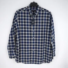 Cremieux Men's Long Sleeve Shirt XL Blue White Plaid Club 38 NWT $79.50