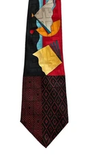 Unbranded Nice Art Deco Pattern 100% Silk Tie Necktie EUC