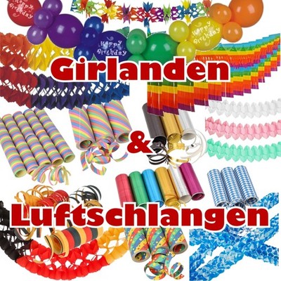 Girlanden Luftschlangen Karneval Fasching Silvester Geburtstag Party Deko